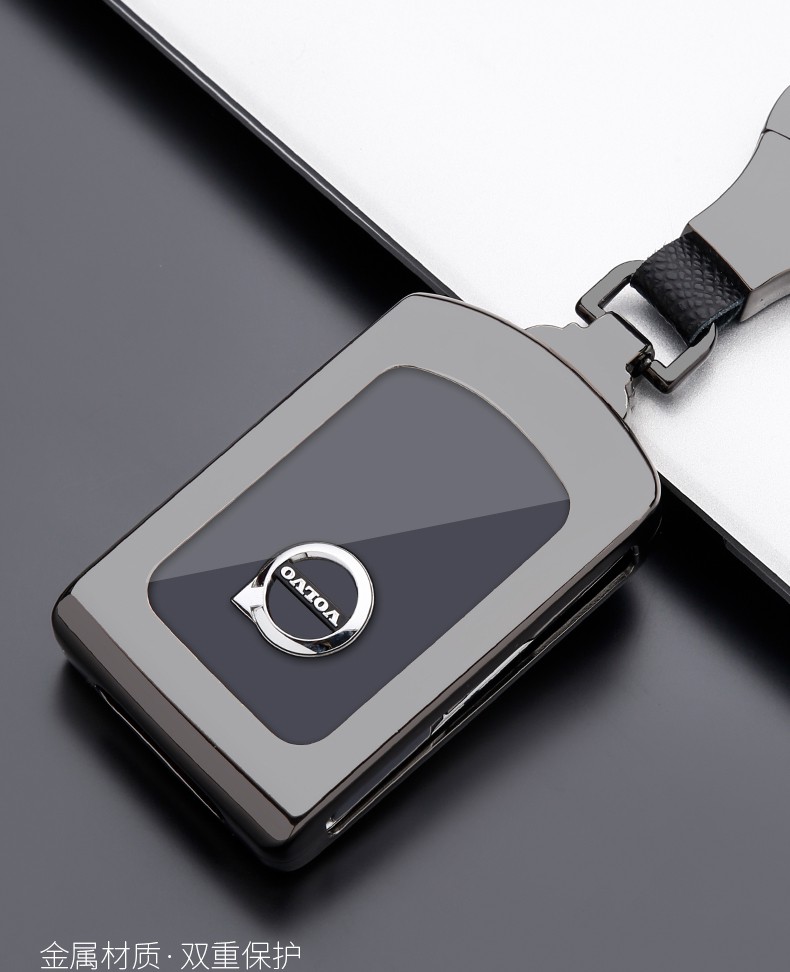 xc40 xc90 xc60 s60l v40车钥匙包扣 a款沃尔沃全包防水 黑色【图片