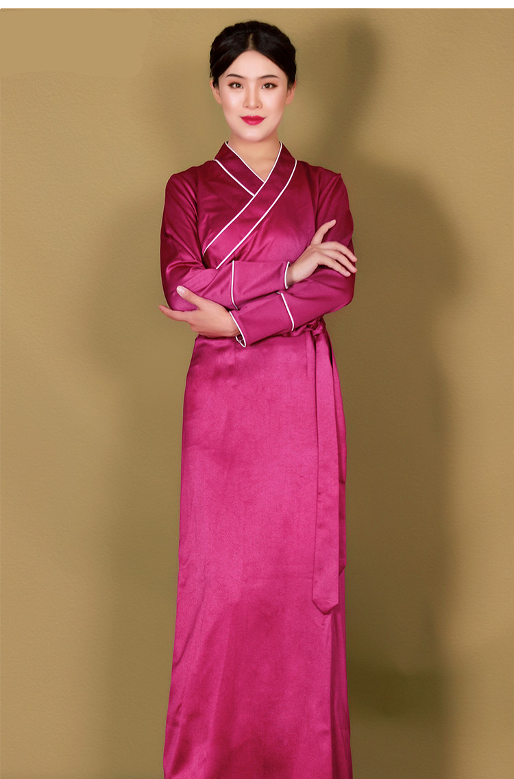 藏服女装纤沫藏装女夏季拼边博拉西藏民族风拉萨服装藏服藏袍女式安多