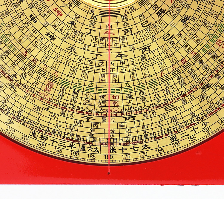 栩傲柯 纯铜罗盘风水高精度10寸39层专业36层综合盘配木盒 6寸黄面配