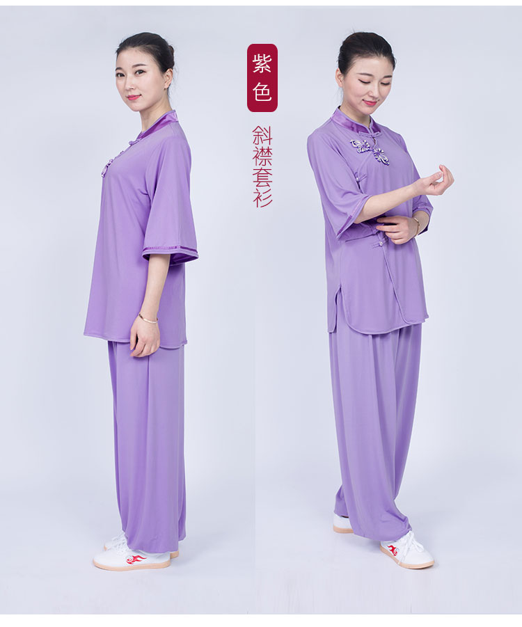 太極服短袖上衣夏季短袖太極服太極服女夏季女裝2021新款棉麻亞麻短袖