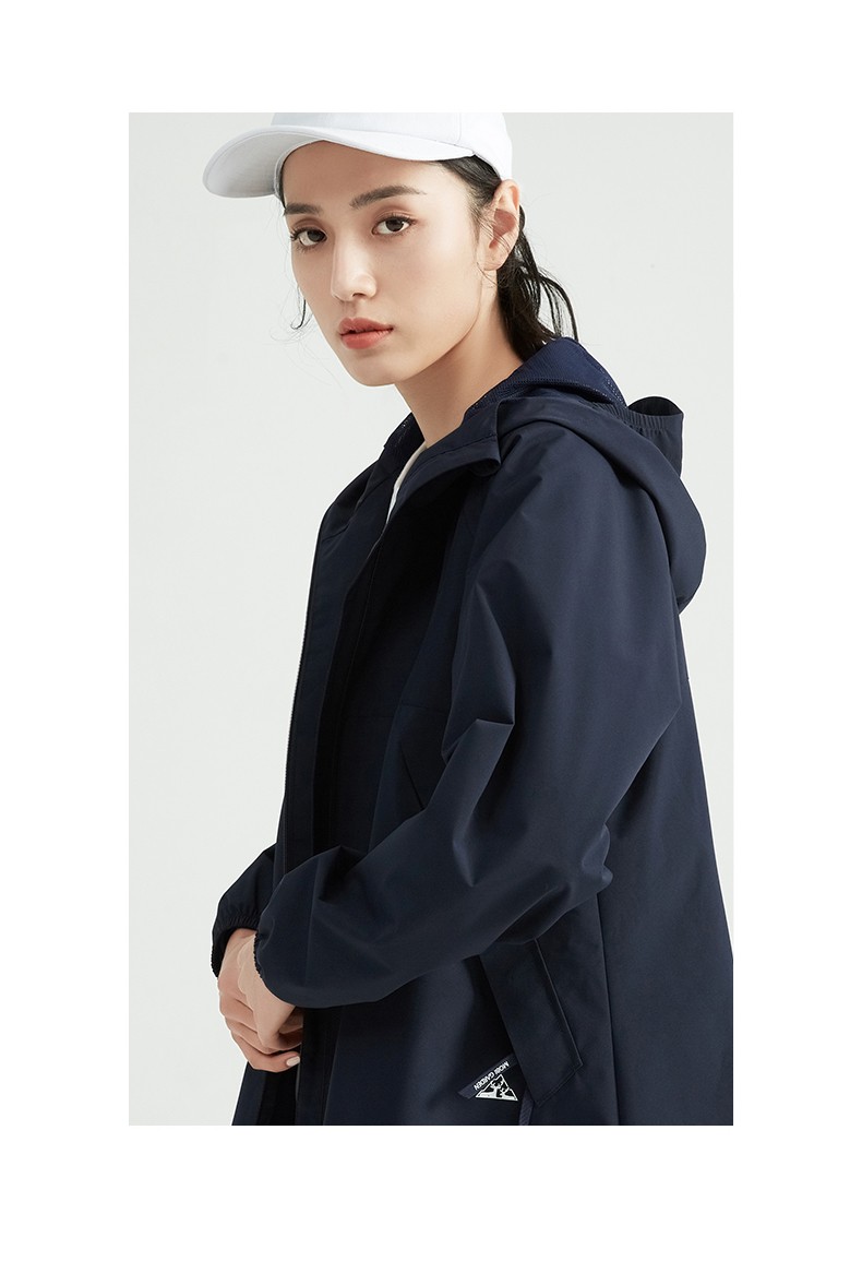 2019新品 牧高笛春秋新款户外徒步旅行连帽中长款休闲舒适长袖外套女