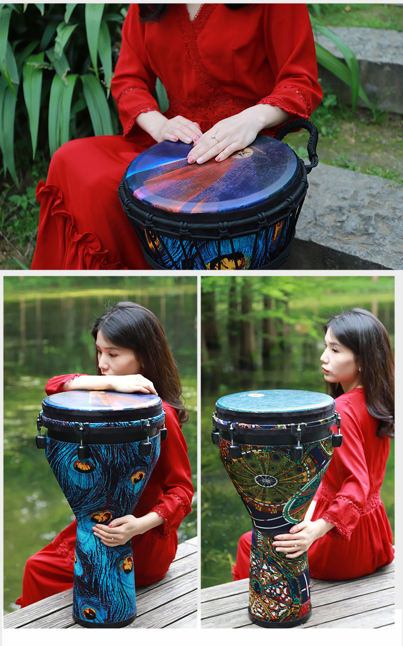 非洲鼓丽江手鼓儿童手鼓初学者10c8cpvc碳纤维轻质免调音打击乐85英c