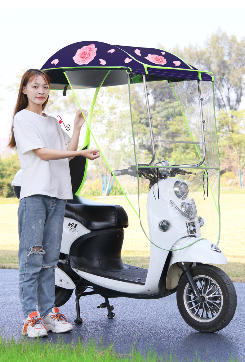 电动车雨棚两轮电瓶车防晒挡风罩遮阳伞电瓶车防晒太阳伞摩托车挡雨蓬