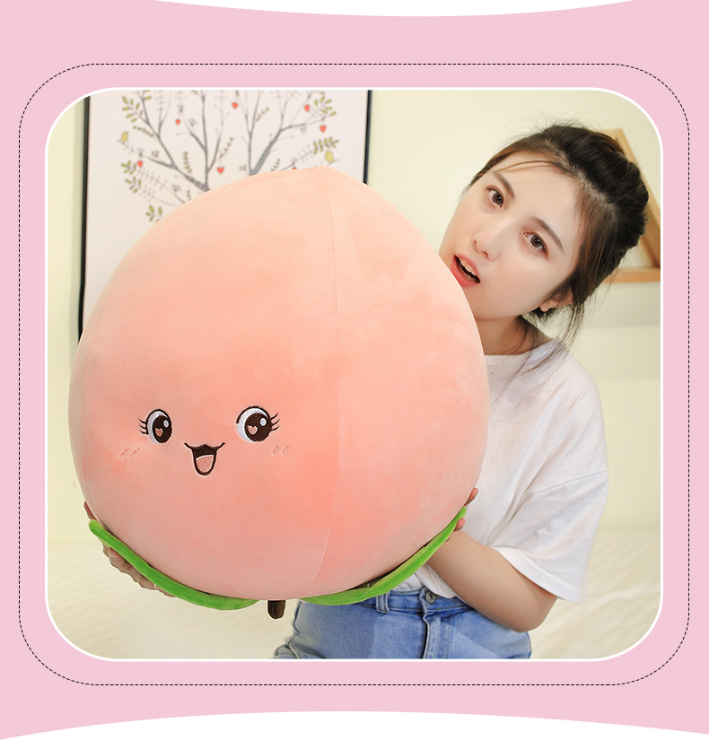 创意仿真水果桃子抱枕公仔床上超软水蜜桃子玩偶儿童毛绒玩具可爱屁桃