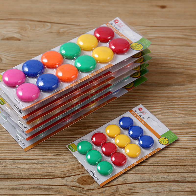 金万年圆形彩色磁粒白板数字吸铁石可爱办公教学用具磁力笑脸黑板上的