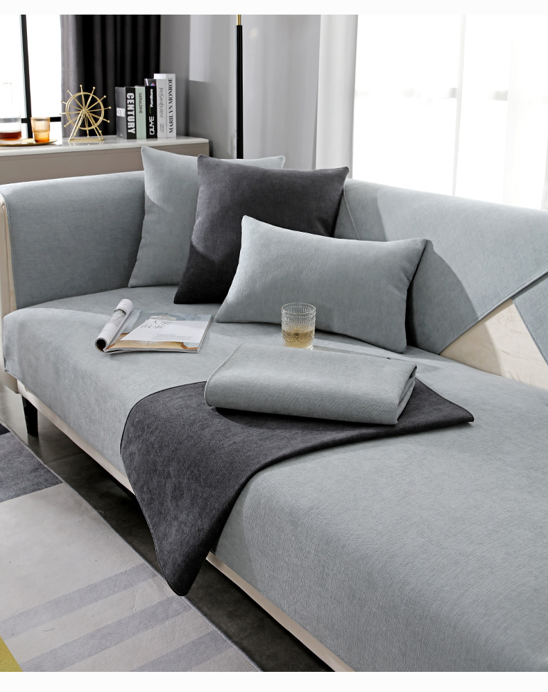 沙发垫通用夏天沙发垫四季通用防滑灰色布艺简约现代北欧客厅轻奢靠背