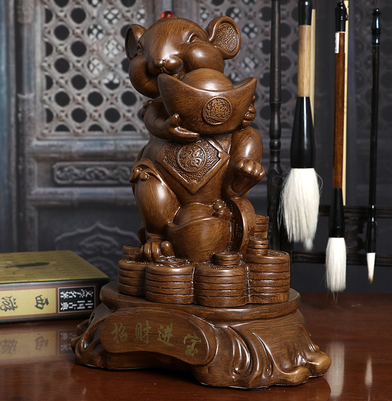 鹿凌青轻奢品牌十二生肖金鼠摆件现代创意可爱老鼠子客厅摆设开业生日