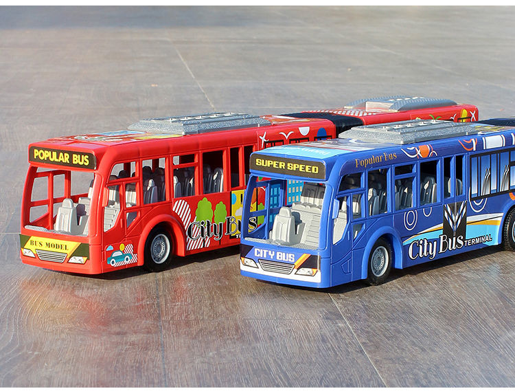 公交车玩具公共汽车模型宝宝巴士男孩大巴车狗狗超大号公交车55cm蓝色
