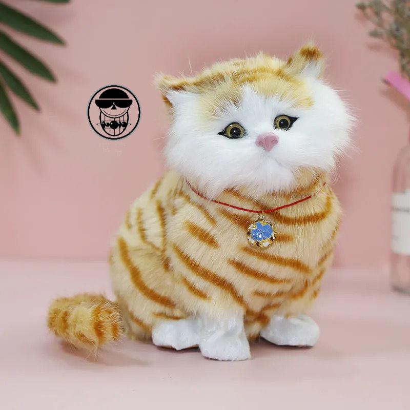 仿真猫玩偶仿真猫咪玩偶会叫小猫咪摆件可爱假猫咪儿童玩具生日礼物送