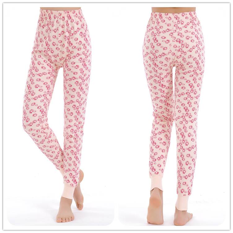 浪莎女士花秋裤厚中老年加肥加大高腰裤冬季打底裤舒适防寒保暖线裤内