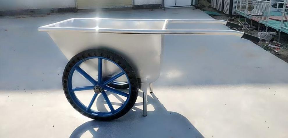 不锈钢饲料车手推车养猪喂料车养殖场推料车饲料推车猪厂鸡厂推车