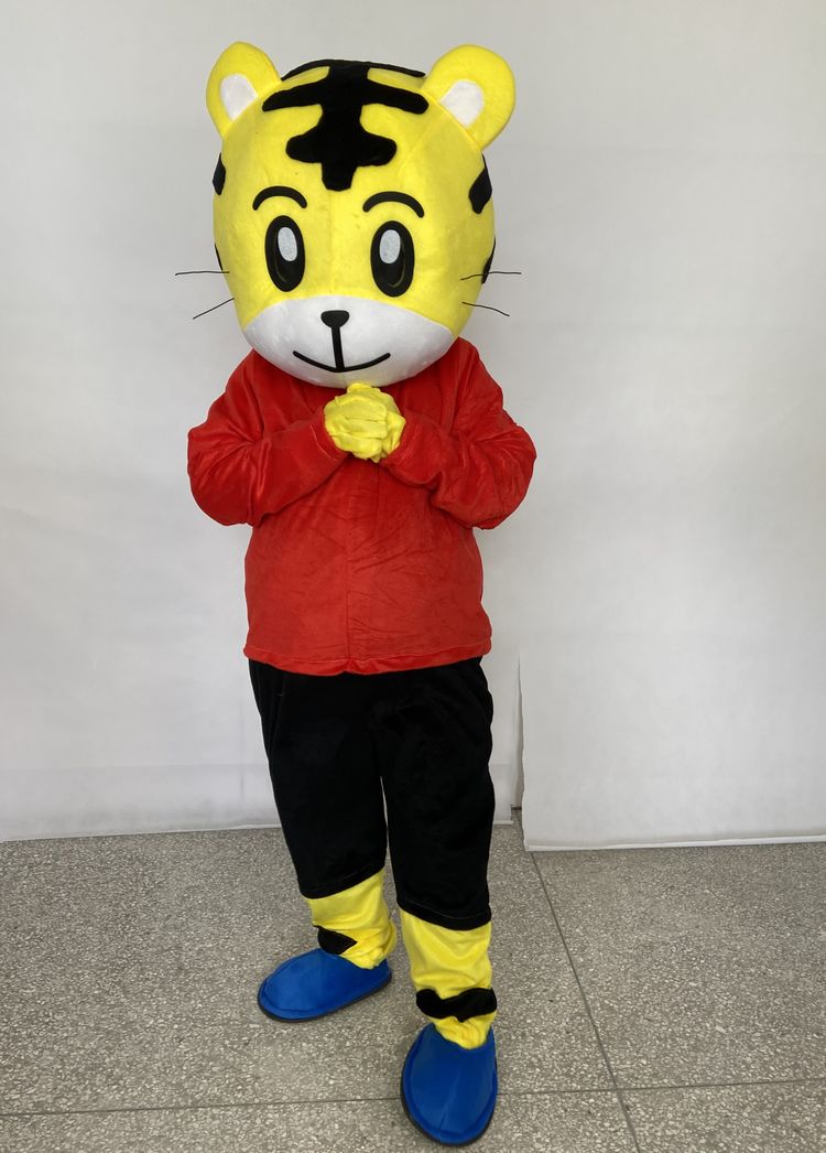 猛仕将虎卡通人偶服装虎年吉祥物虎人偶服装虎王行走卡通cos头套道具