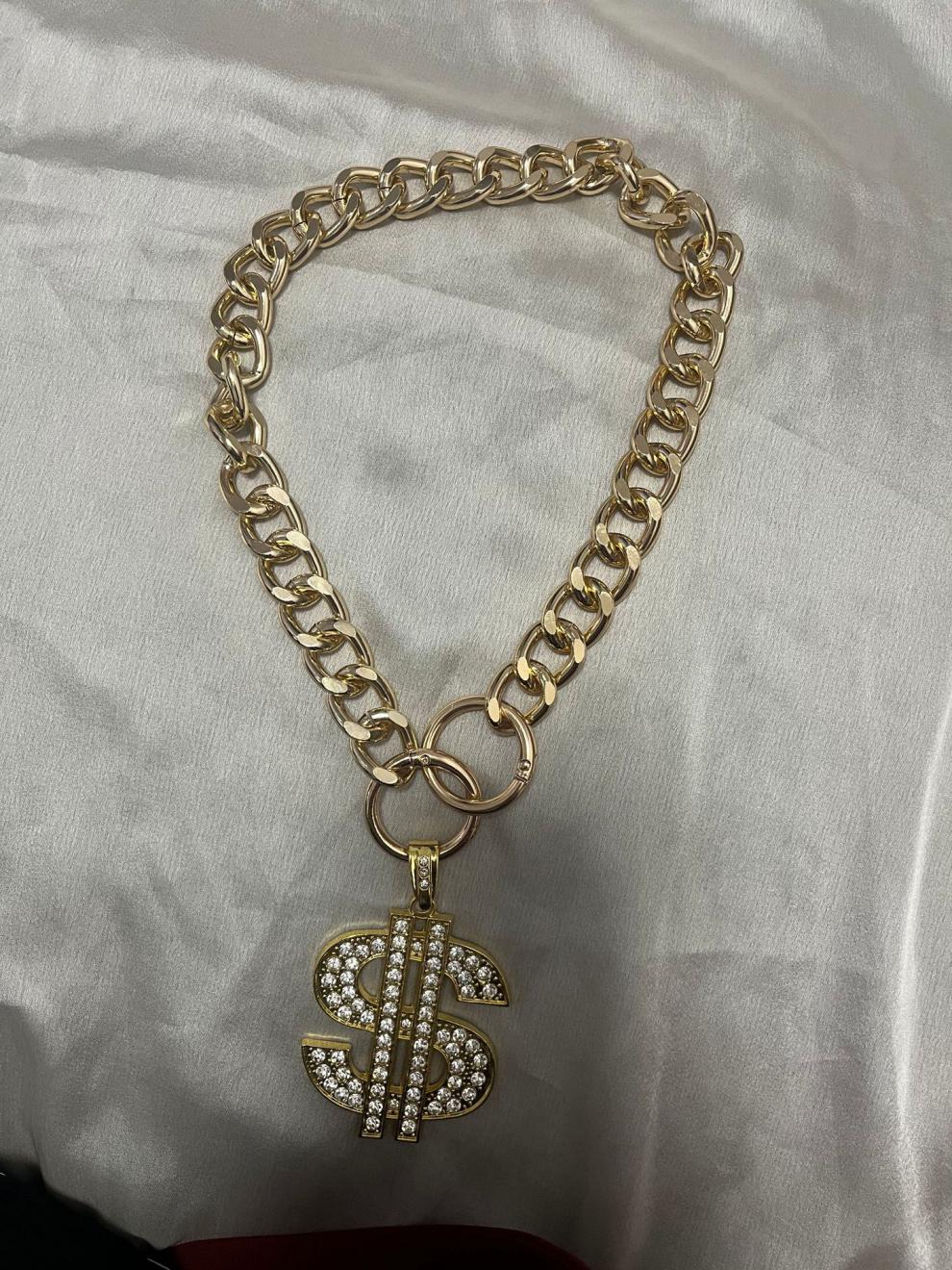 浮夸暴富狗大金链子p链黄金项链斗牛犬嘻哈风格符号项链 金色 xxl