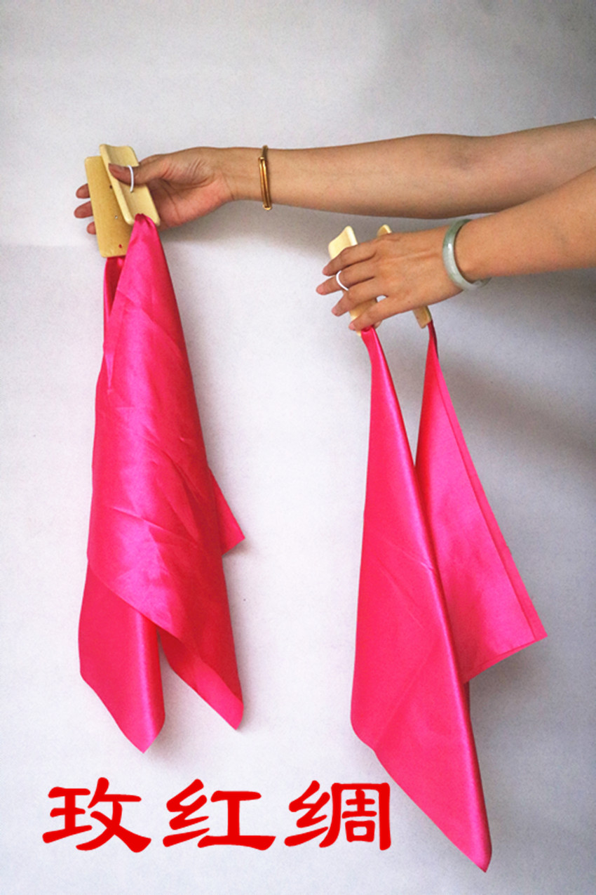 方巾红绸竹节板快板竹板一副4片舞蹈指板成人儿童快板红绸成人松紧