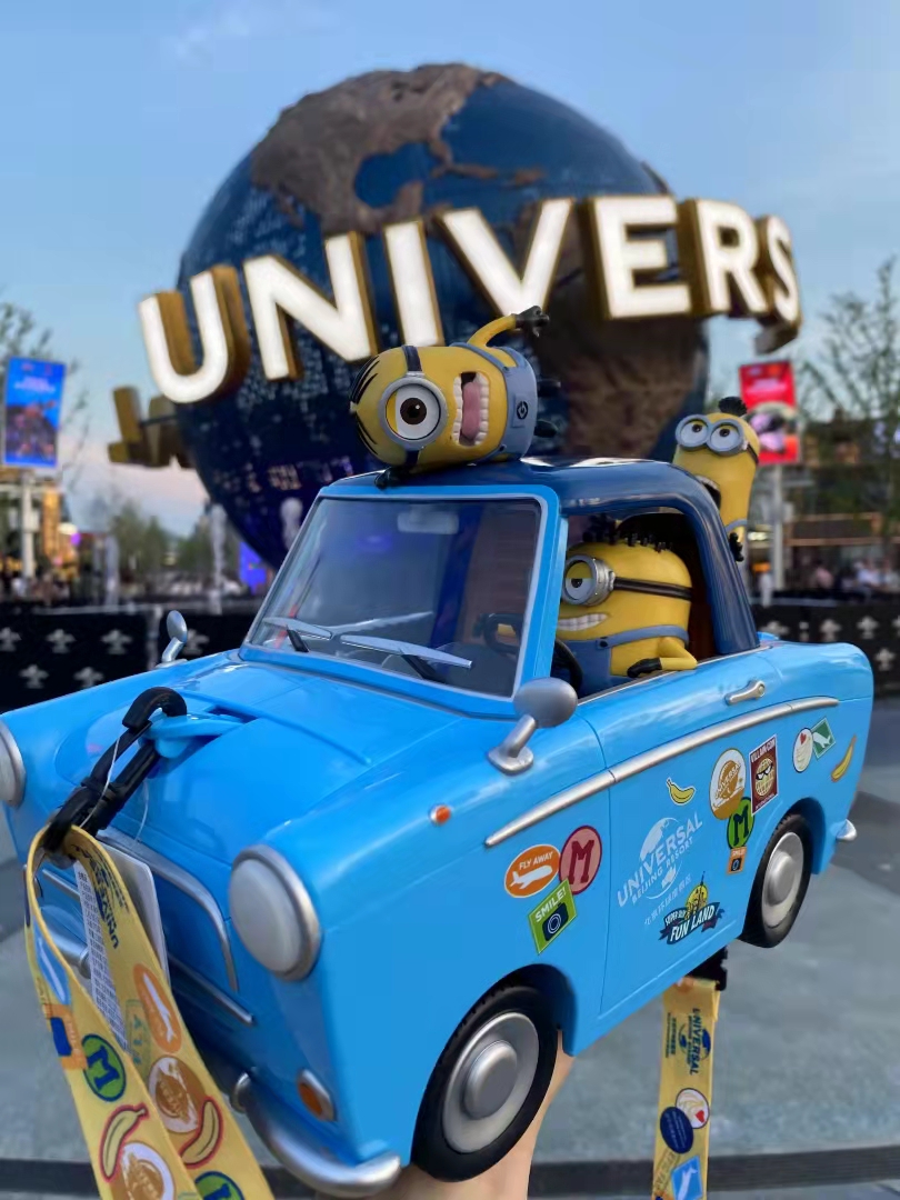 北京环球影城小黄人爆米花小汽车桶自拍杆神偷爸斜跨 元旦新年礼物