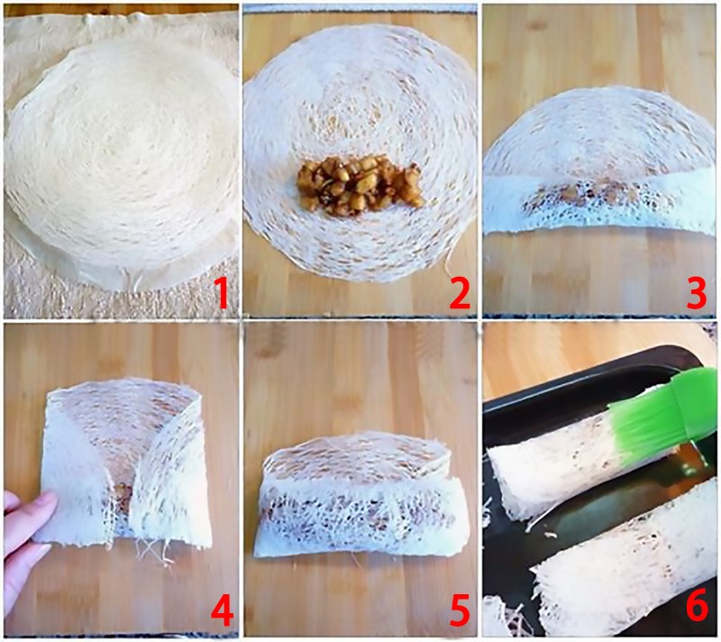 网皮薄饼黄色网状卷饼皮薄饼皮越南特色网红丝网皮米网春卷皮越南