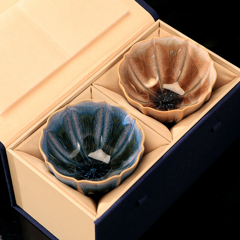 蒂喜梦 孔雀羽天目釉建盏茶杯功夫茶品茗杯家用礼盒主人杯茶具单杯