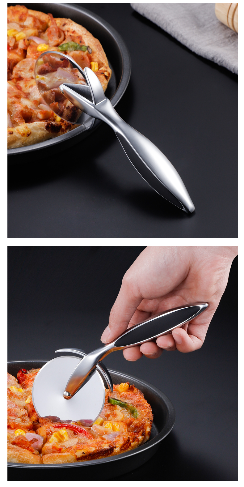 度佳行 德国披萨刀滚刀家用厨房切面刀切割比披萨饼工具pizza切片器