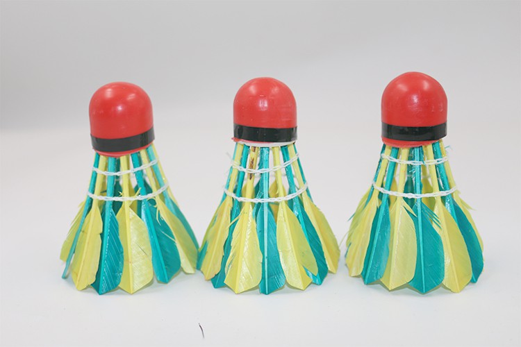 彩色羽毛球红皮头加重防风户外室外训练球耐打5只装彩色球三种颜色