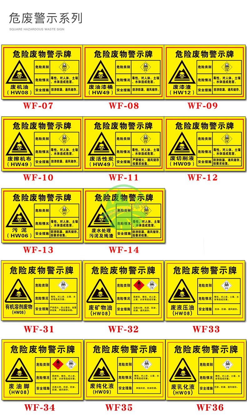 危险废物贮存场所标识牌危废间存放区国标污水废气噪声固体仓库警示