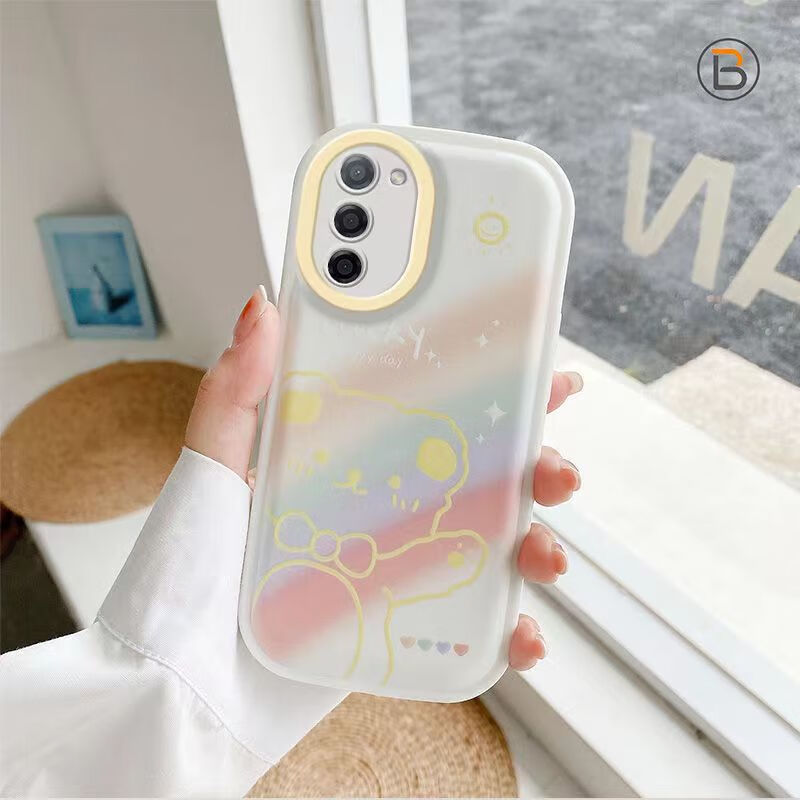 华洛芙oppoa55手机壳5g侧边指纹防摔全包a56网红卡通男女新款pemm00软