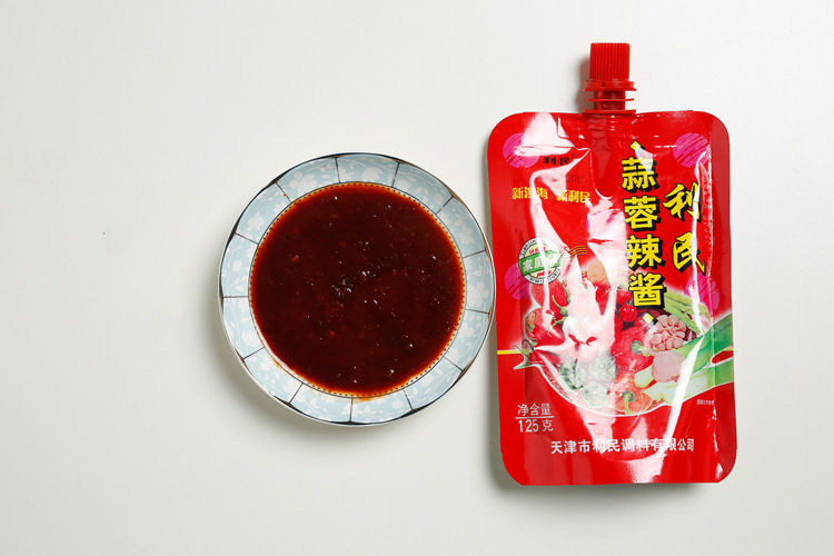 上新促销天津利民蒜蓉辣酱东北蒜蓉辣椒酱125g/450g袋烧烤蘸酱 辣椒酱