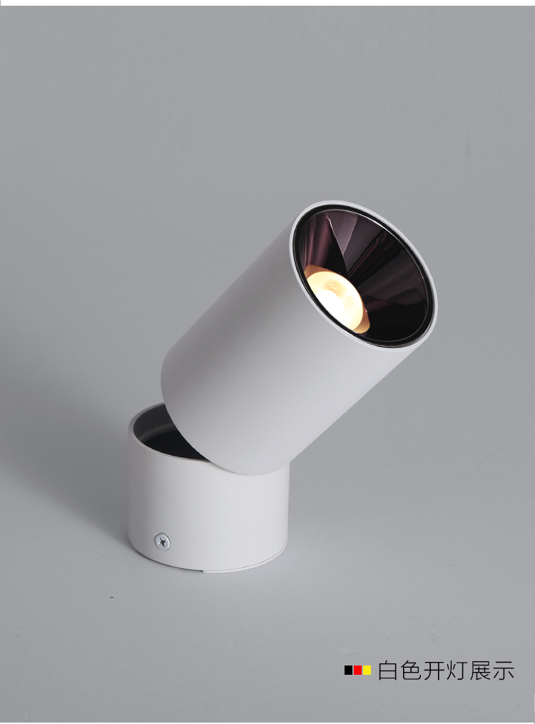 德里西斯明装射灯led防眩光可调角度家用背景洗墙灯cob可折叠免开孔