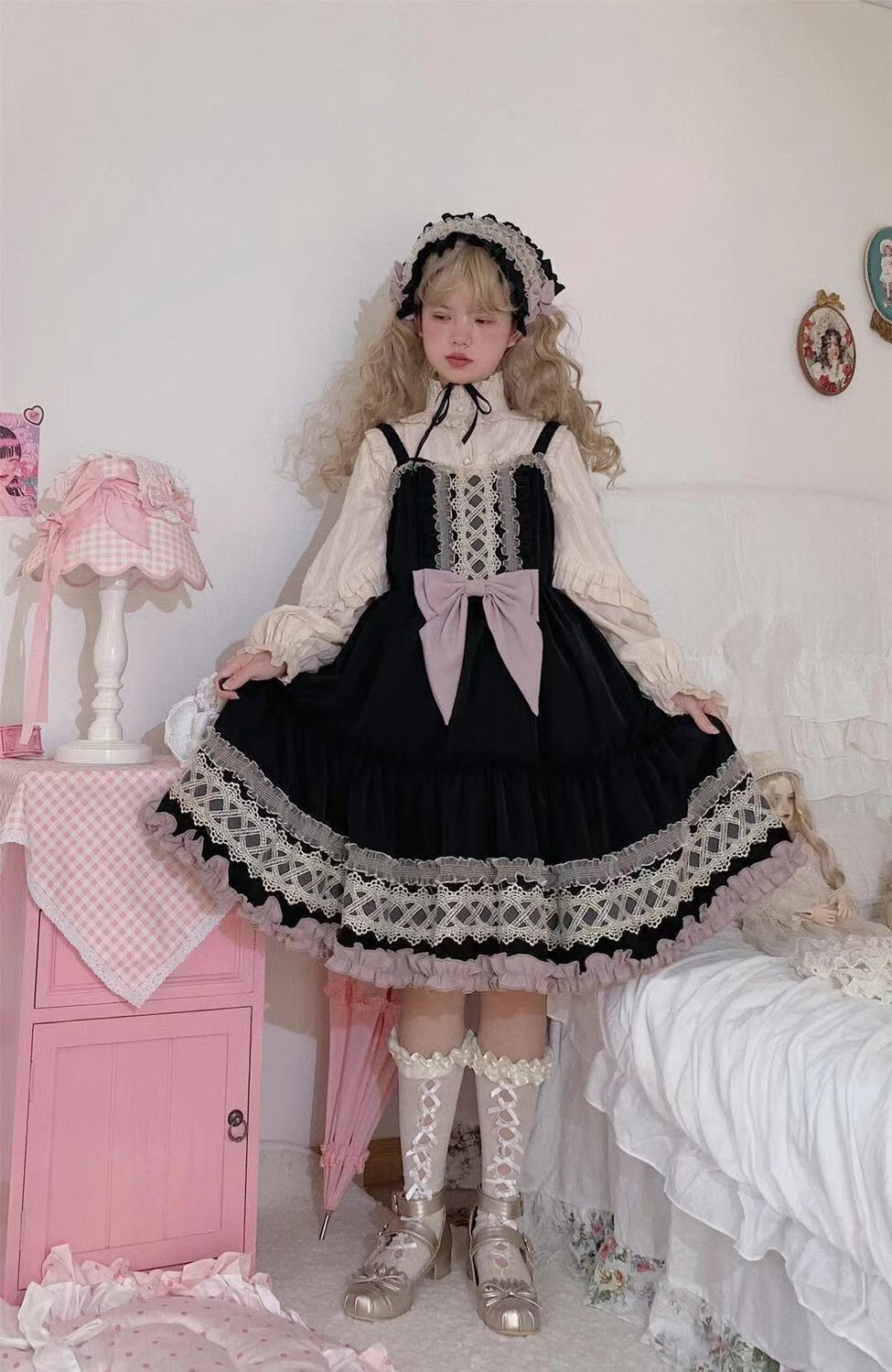 【高品质洛丽塔cosplay软妹连衣裙女】2021夏季新款洛丽塔裙子黑莓糕