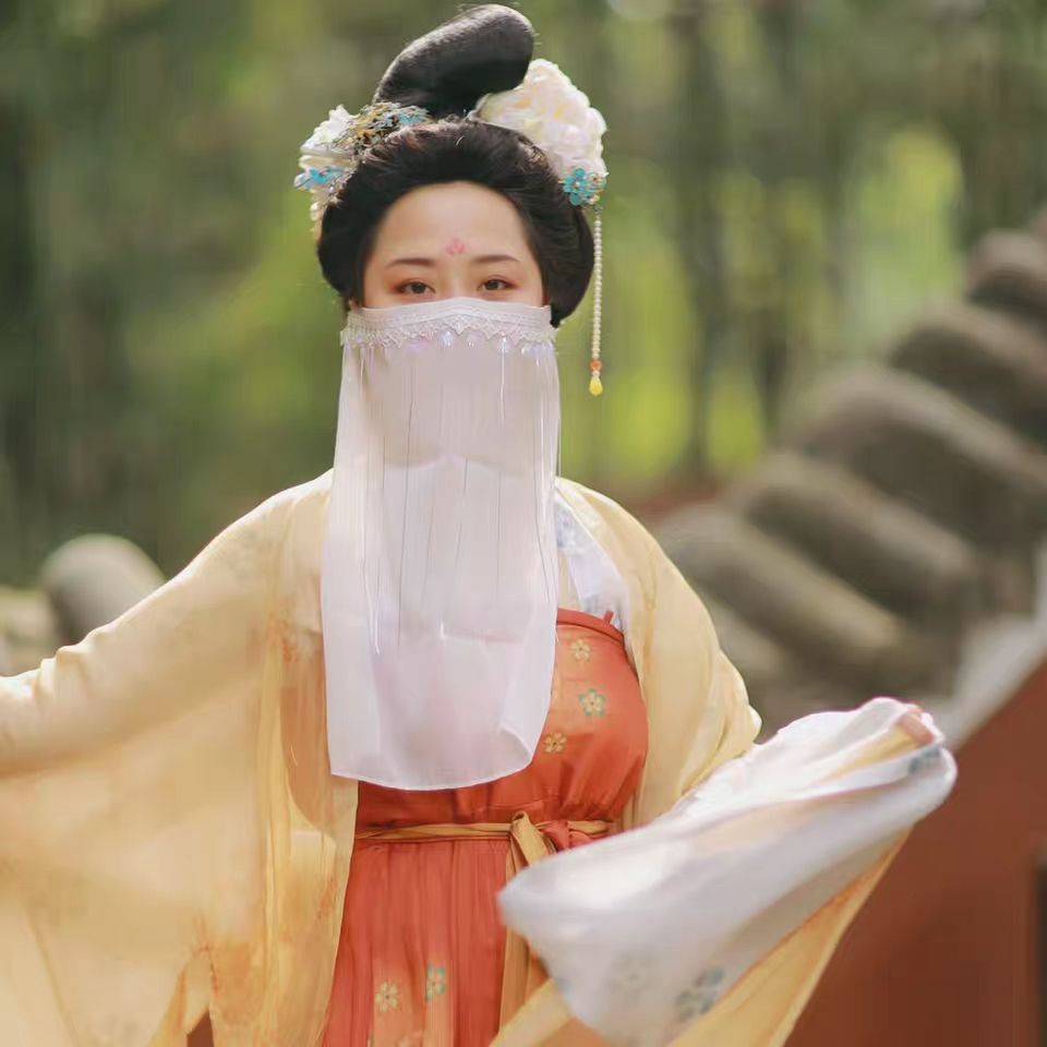 新品面纱古风促销汉服原创古风面纱女遮面薄款轻纱流苏面纱女蒙面精致