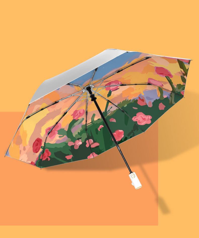 浓缩伞ins防紫外线太阳伞复古两用折叠学生空气可爱手动清新n76便携款