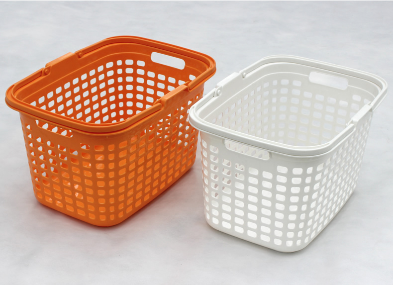 超市手提篮购物篮蓝子加厚大号篮子买菜购物筐塑料框子新款大号蓝色