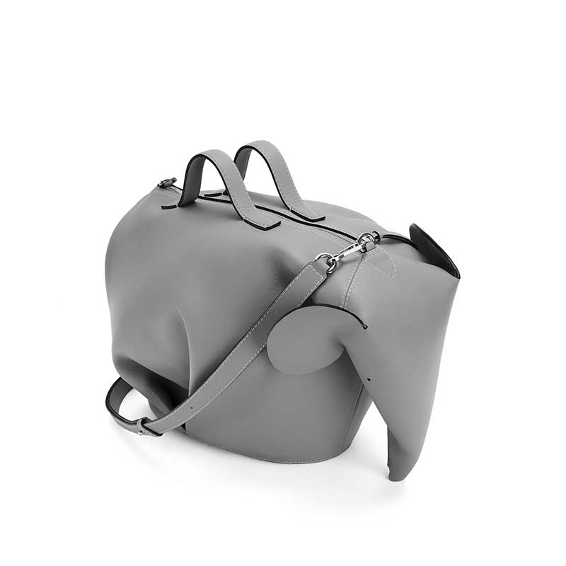 loewe罗意威经典小牛皮xl单肩手提大象包b623a10x01烟灰色预售