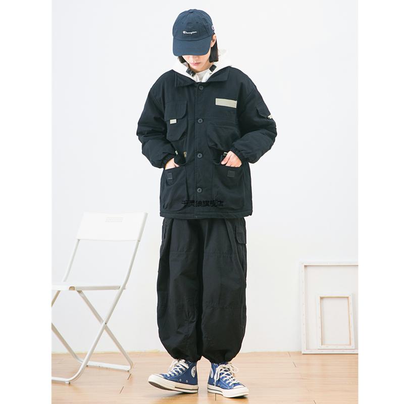 日式工装外套男士多口袋夹克日系复古军事风情侣宽松中性加厚男女