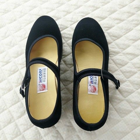 苏衿春 国途黑平绒女鞋一带礼仪鞋方口鞋酒店鞋工作鞋 定制联名款