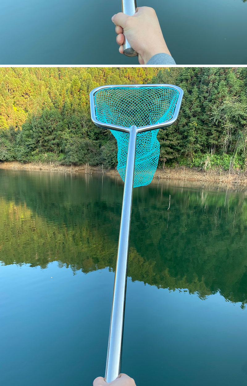 不锈钢抄网加厚一体捞鱼网超结实打鱼鱼捞渔具网兜抄鱼网大号定制80cm