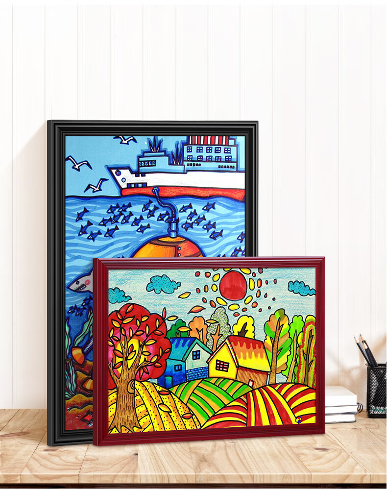 小米mi儿童裱画框挂墙装裱简易简约a3塑料a4裱框8k小4k海报a5相框4开