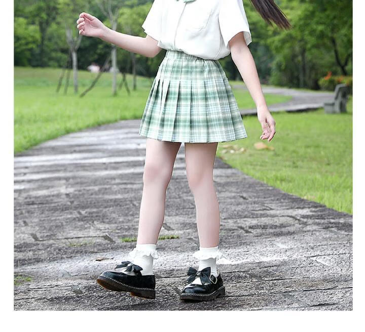 jk制服儿童 女童短裙大童夏天jk制服格子半身裙儿童女孩裙子学院风