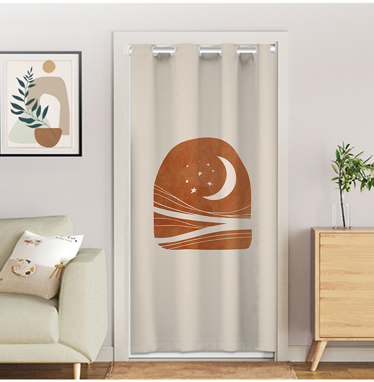 厨房门帘防油烟推拉门帘隔断帘冬季保暖防风家用免打孔卧室厨房油烟