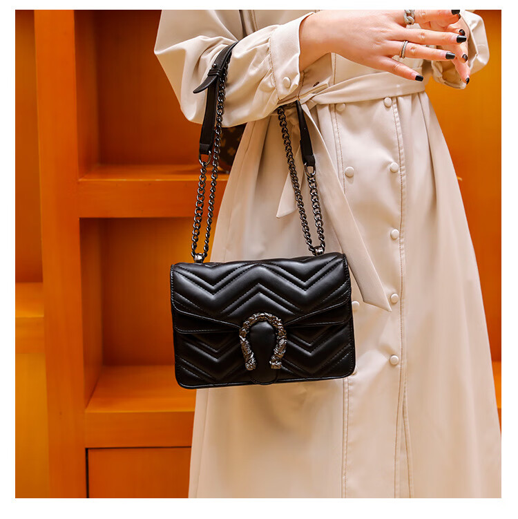 obff轻奢包包女2021新款潮时尚百搭网红女包菱格酒神包单肩链条斜挎包