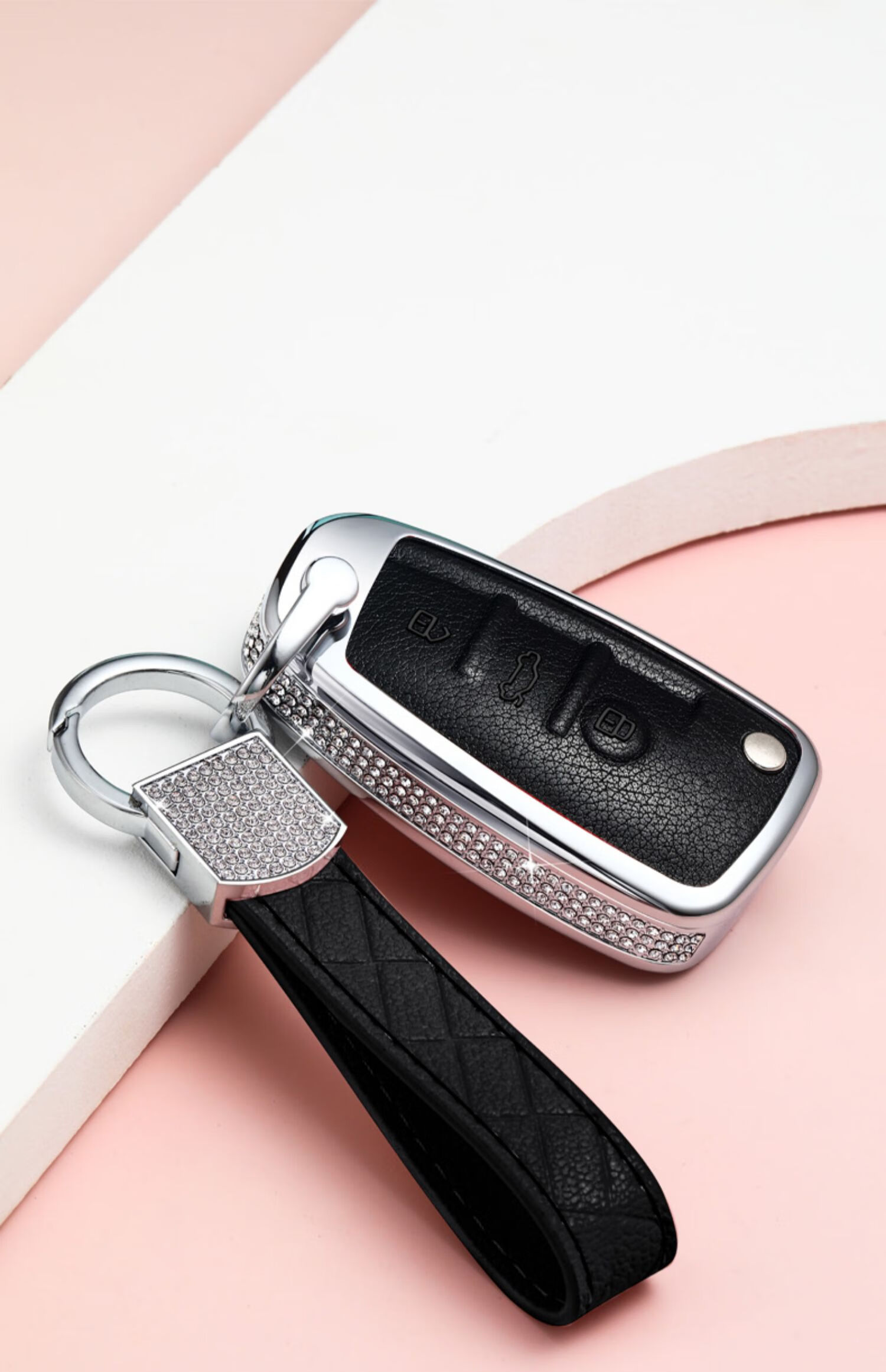 镶钻 专用21款奥迪q3钥匙套 a1 老款q7 q2l a3汽车锁匙扣包壳扣女性