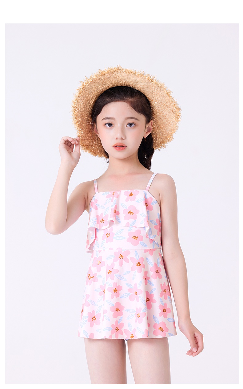 小金鱼儿童泳衣女童速干连体裙式中大童游泳衣公主网红女孩泳装夏