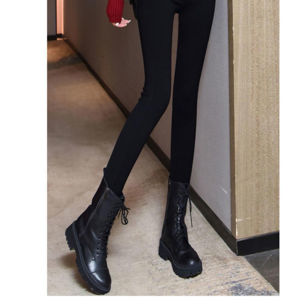 秋冬新款加绒高腰塑型小脚打底裤女外穿加厚芭比裤弹力铅笔裤加绒m