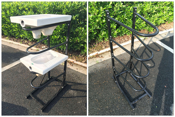 钢制蹲便器展示架陶瓷卫浴蹲厕架便坑摆放陈列架子ausda蹲便器展架