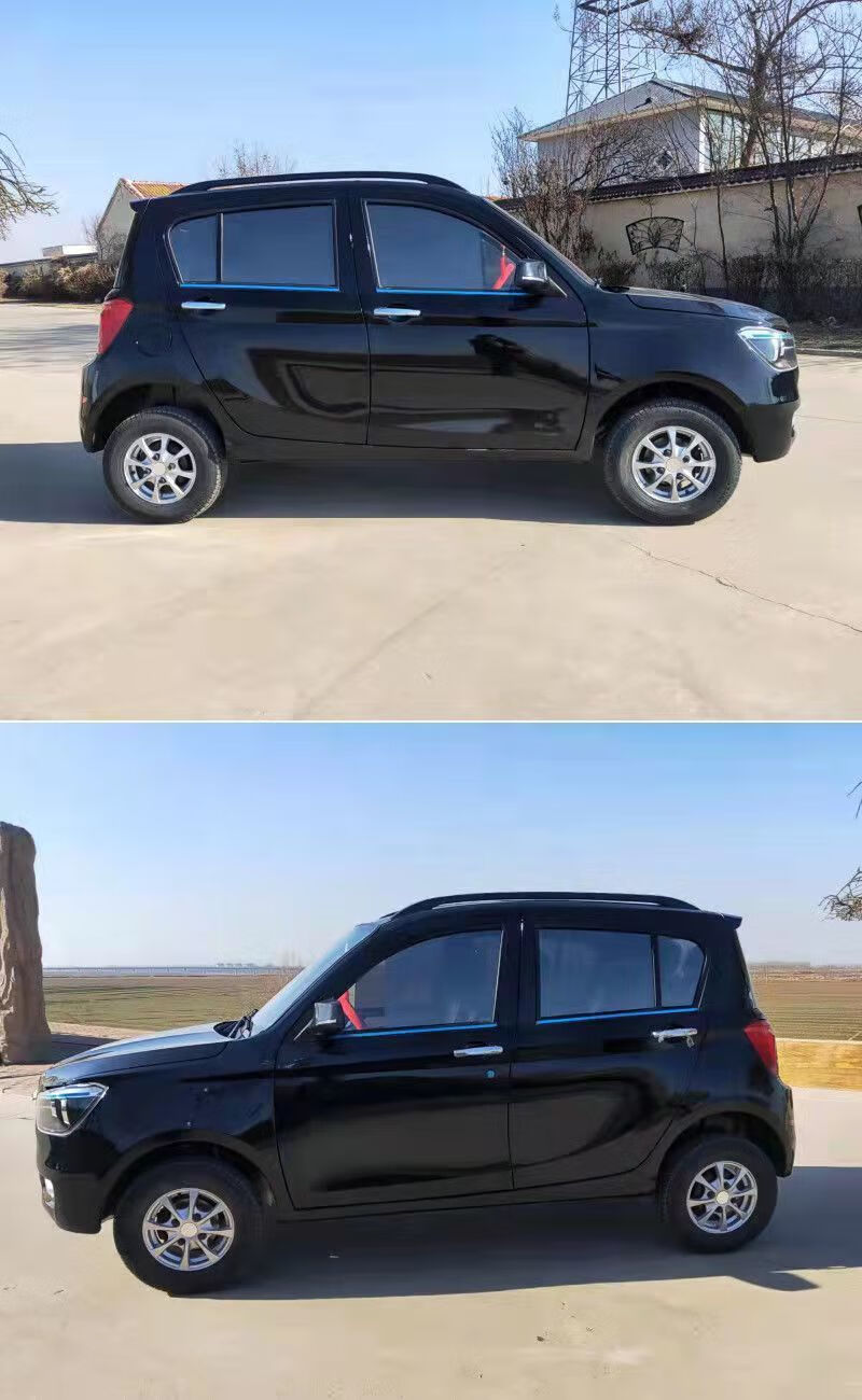 新款锂电瓶油电两用电动四轮车家用代步车全封闭越野电动汽车山区版油