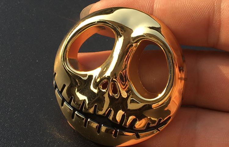 金属南瓜车贴车身贴尾标装饰贴标 粘贴款哈雷骷髅头银色黑眼【图片