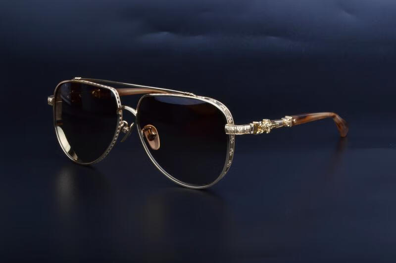 jeep吉普精品好物珍藏雕花克罗心太阳镜男大脸复古显瘦纯钛墨镜加宽