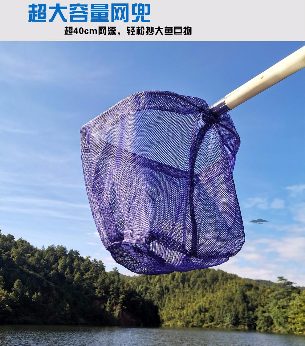 木柄抄网捞鱼网兜抓鸡家禽养殖水产超市饭店鱼网鱼捞渔具捞虾80cm长木