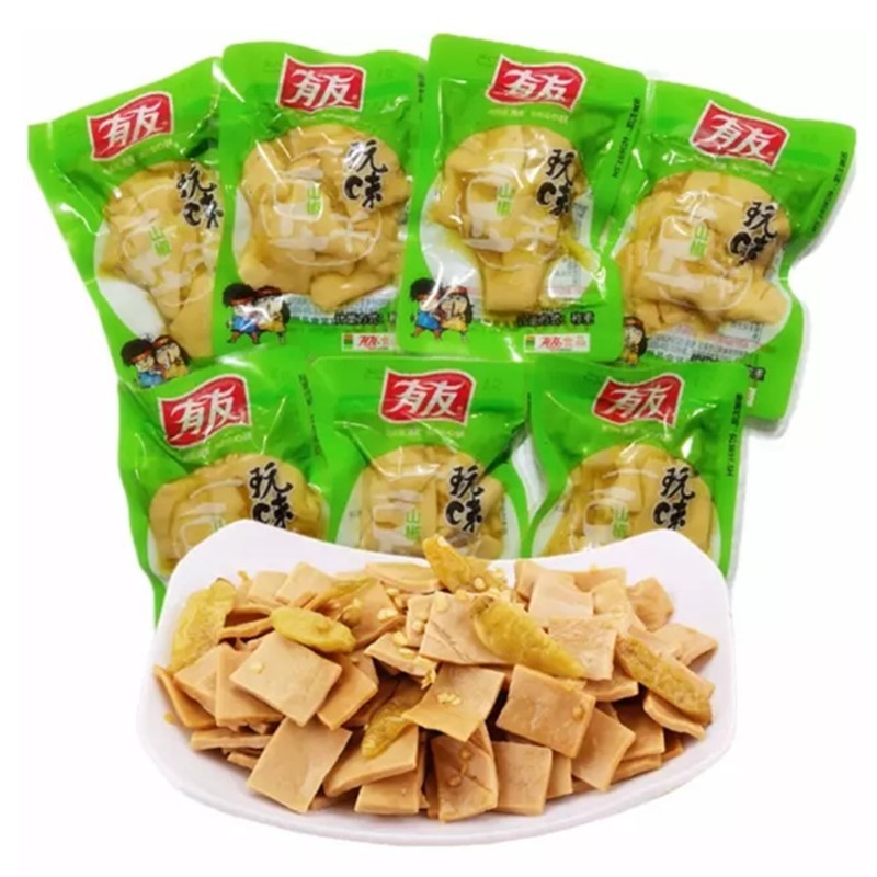 有友山椒豆干重庆特产泡椒味豆干下酒菜泡豆腐干休闲零食独立小包散装