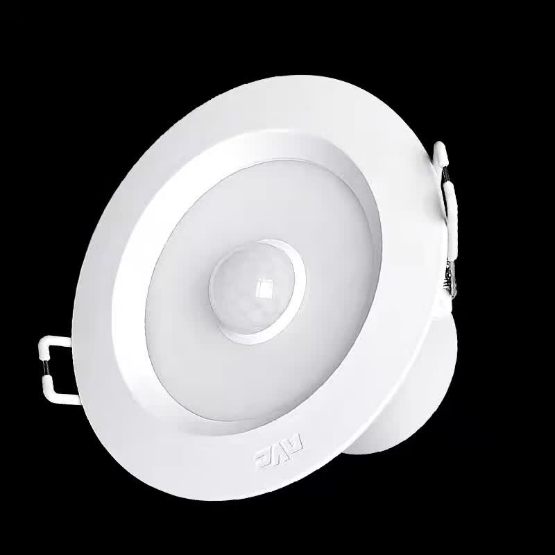 感应led筒灯智能声光控嵌入式射灯摹然尔 红外人体感应5瓦-开孔7-8