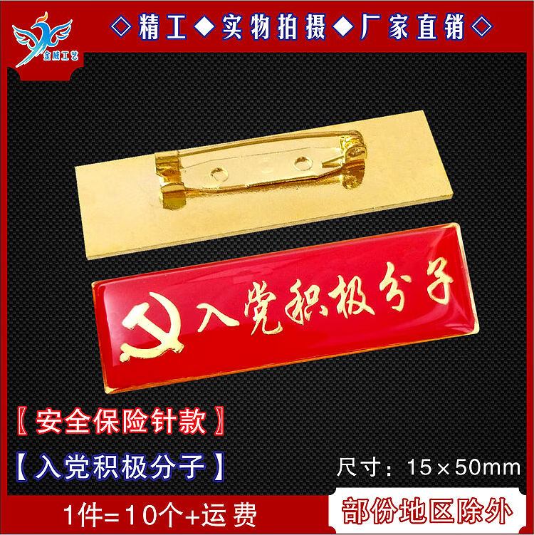 姒桀入党积极分子胸章示范岗党员先锋岗胸牌胸徽别针磁铁 党员示范岗
